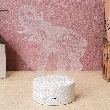 ballerbryan 3D LED Elephant Lamp Night Light (16 Color Remote)