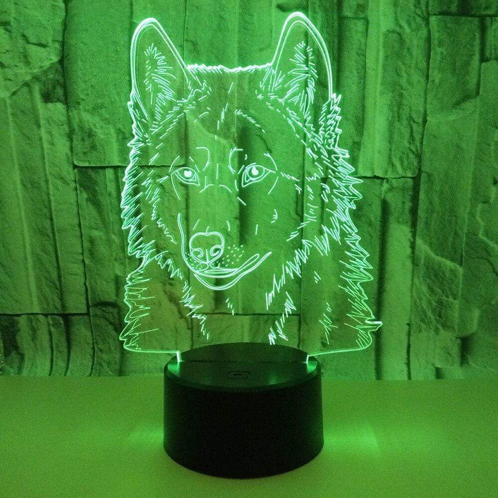 Gadget Gerbil 3D LED Wolf Lamp Night Light (16 Color Remote)