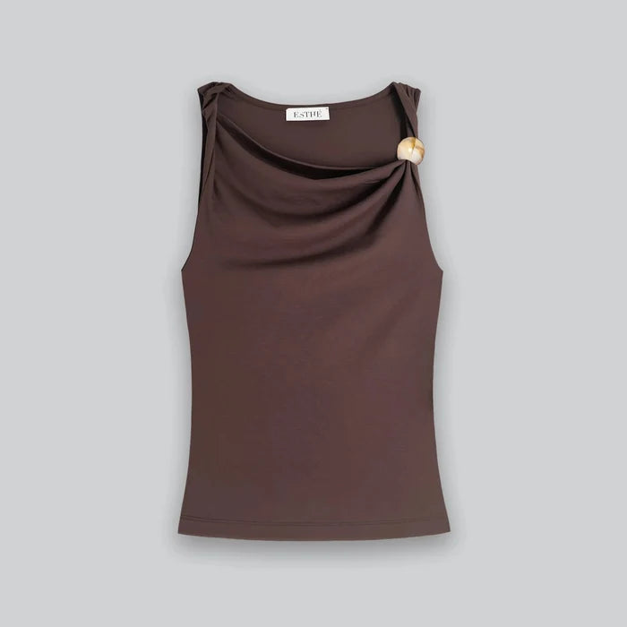 Asymmetric Bead Trim Top
