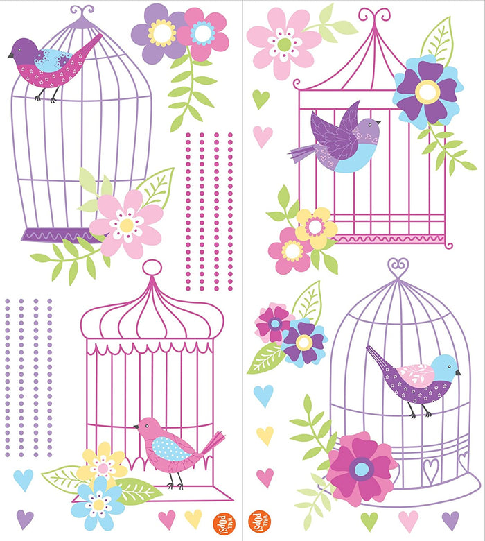 Chirping the Day Away Bird Cages Wall Pops Peel & Stick Appliques