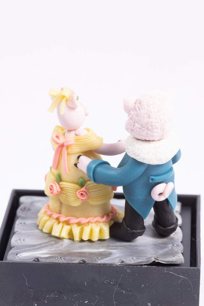 Clay Sculpted Dolls of Pig & Wolf