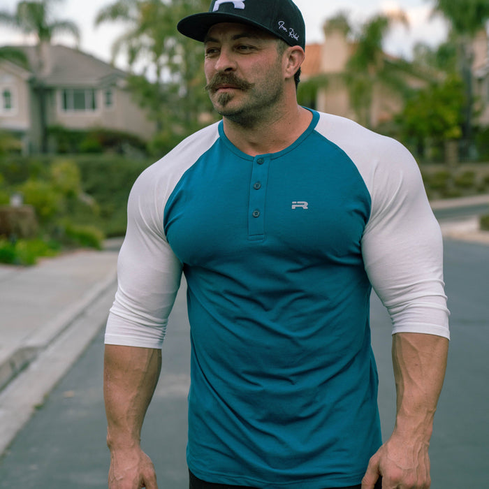 Elite Henley (Ivory/Teal)