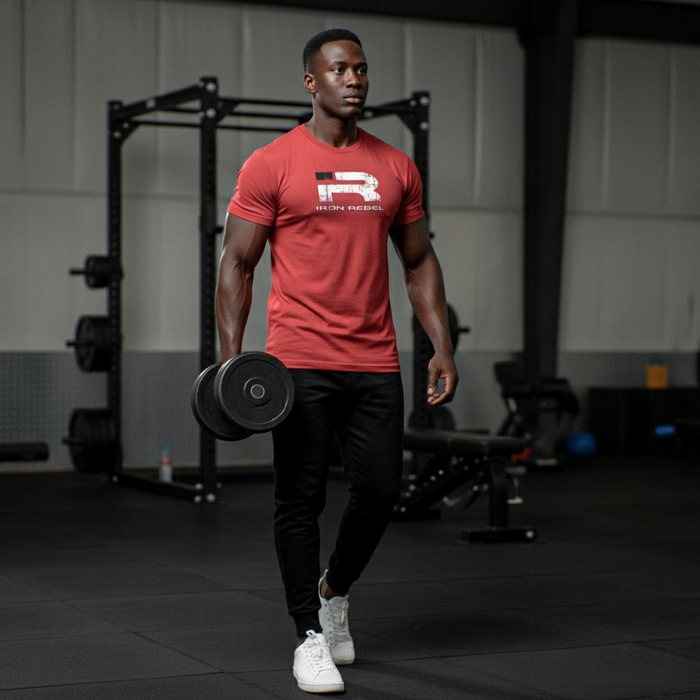 Forged Tee (Red) Premium Fitted Gym T-Shirt