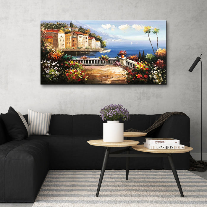 Handmade Oil Painting of Venice City on Stretched Canvas