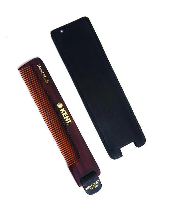 Kent Fine Tooth Comb With Leather Tab & Case (120mm/4.7in) - NU22