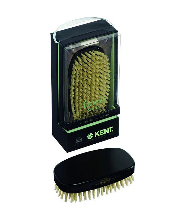 Kent Mens Brush Rectangular White Bristles Ebonywood - MN1B