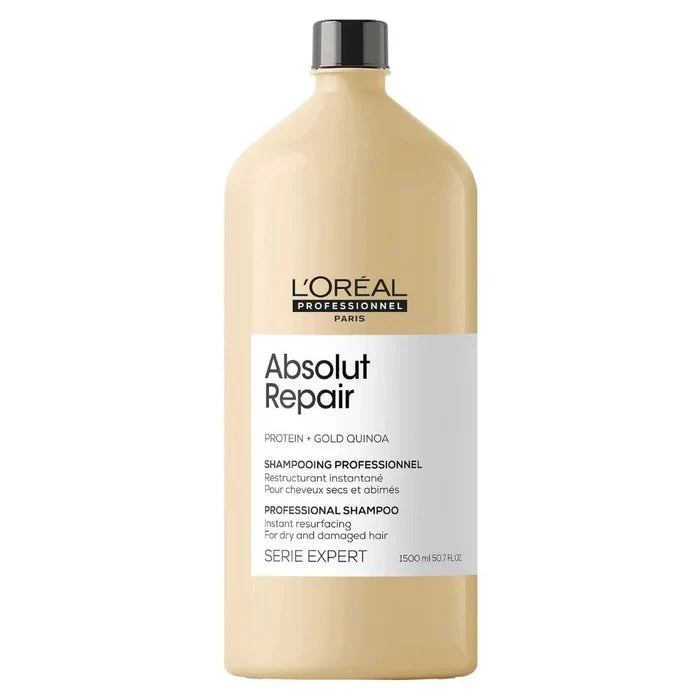 L'Oreal Serie Expert Absolut Repair Gold Quinoa + Protein Shampoo (1.5 L) - Lashmer