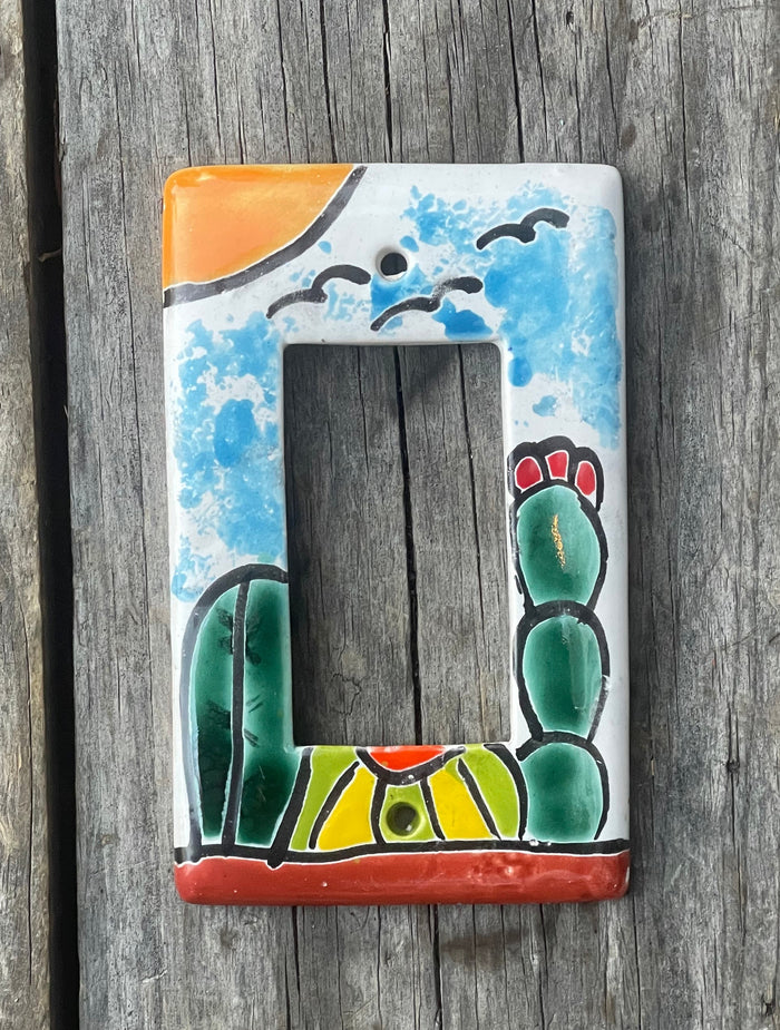 Mexican Talavera Pottery Rocker Switch Plate TRSP008