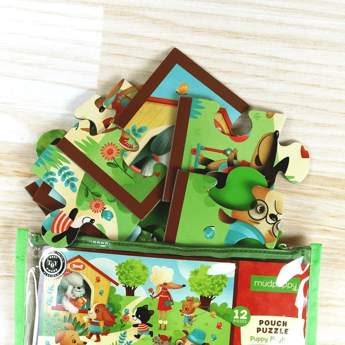 Mudpuppy Puppy Playtime 12-Piece Pouch Puzzle