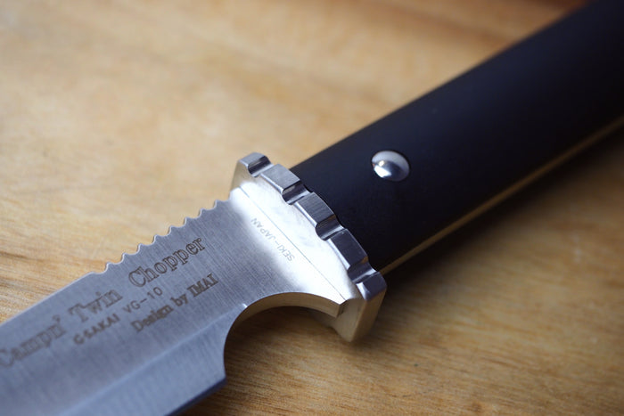 Outdoor Knife - Campin' Twin Chopper Fixed VG10 Steel with FRN Handle (Belt Clip Sheath Included)
