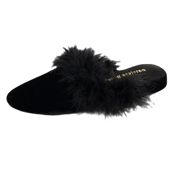 Patricia Green Party Velvet Feather Slippers