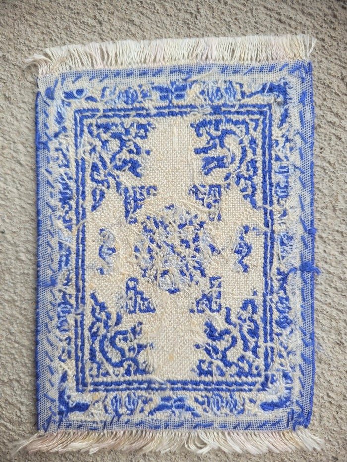 Petit Point Blue and White Asian Rug - Ursula Sauerberg