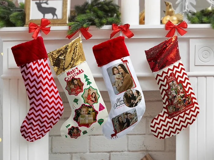 Sublimation Blanks Glitter Christmas Stocking (Champagne Gold)