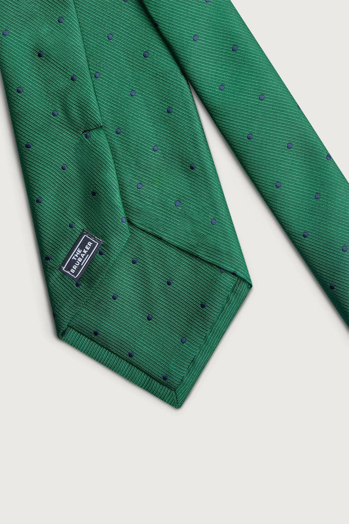 The Silk Tie Verde Puntos Azules