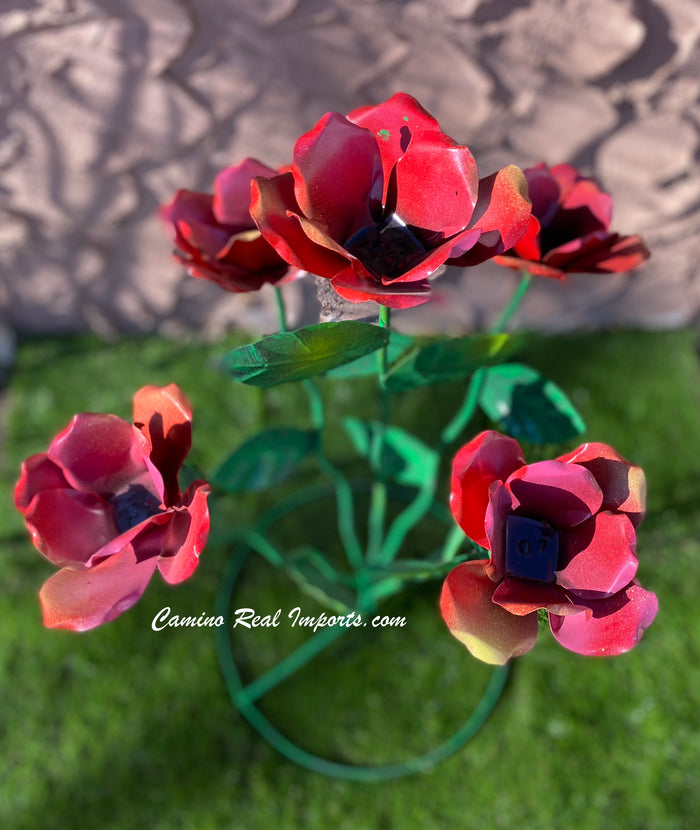 Yard Art Metal Flowers Sculpture 27" MFLWRMM001