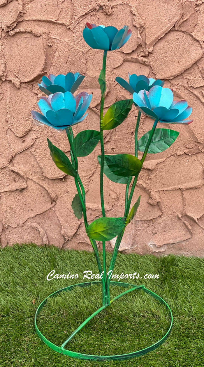 Yard Art Metal Flowers Sculpture 27" MFLWRMM003
