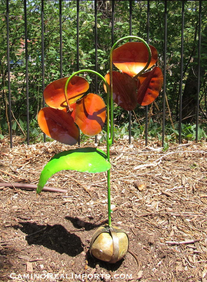 2 Metal Flowers Yard Or Garden Decor MRFB038