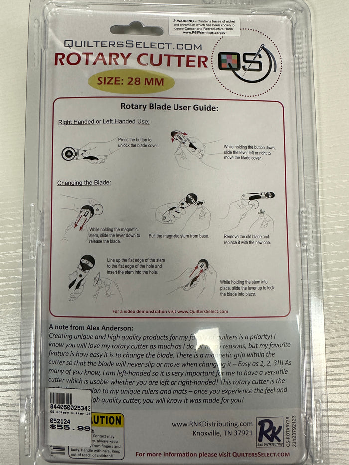 28 mm Rotary Cutter Quilters Select Bernina Jeff Sewing Machine Tools Supplies Accessories