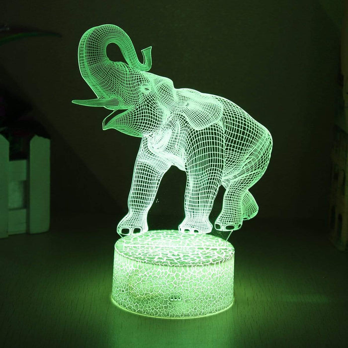 ballerbryan 3D LED Elephant Lamp Night Light (16 Color Remote)