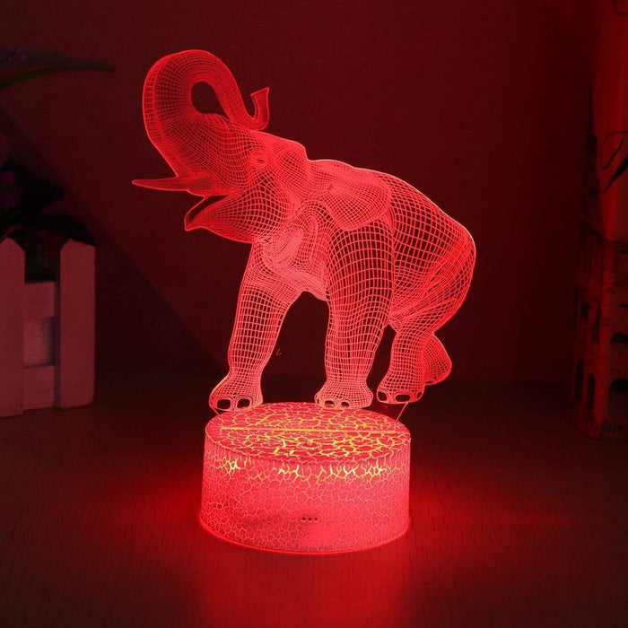 ballerbryan 3D LED Elephant Lamp Night Light (16 Color Remote)