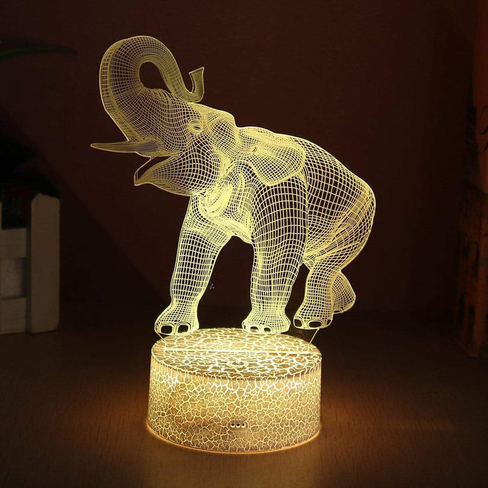 ballerbryan 3D LED Elephant Lamp Night Light (16 Color Remote)