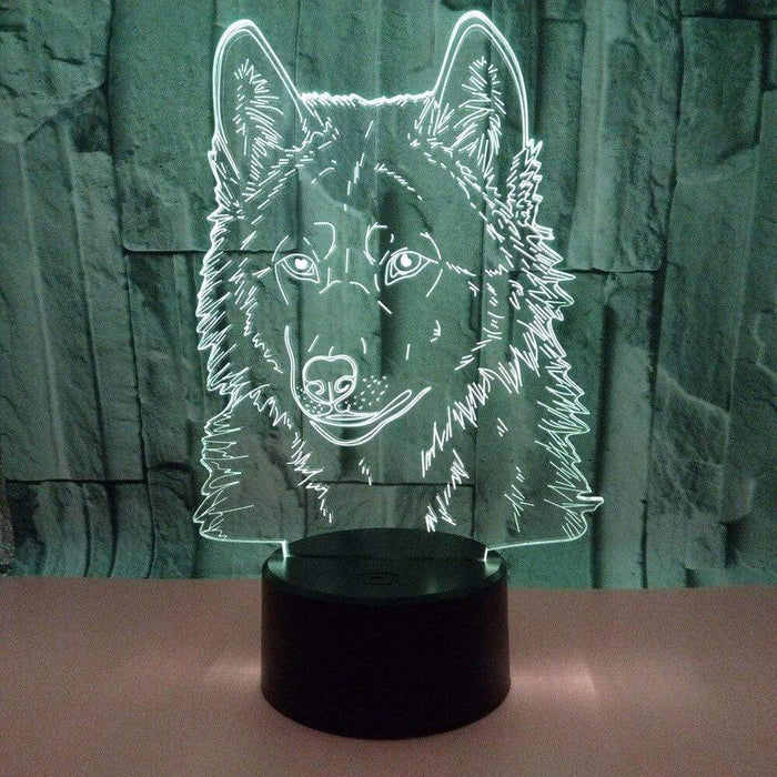 Gadget Gerbil 3D LED Wolf Lamp Night Light (16 Color Remote)