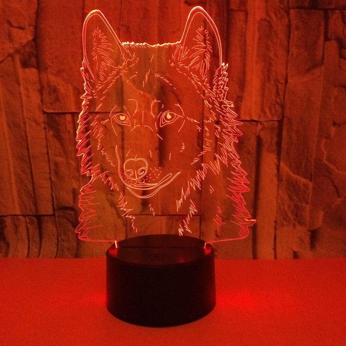 Gadget Gerbil 3D LED Wolf Lamp Night Light (16 Color Remote)