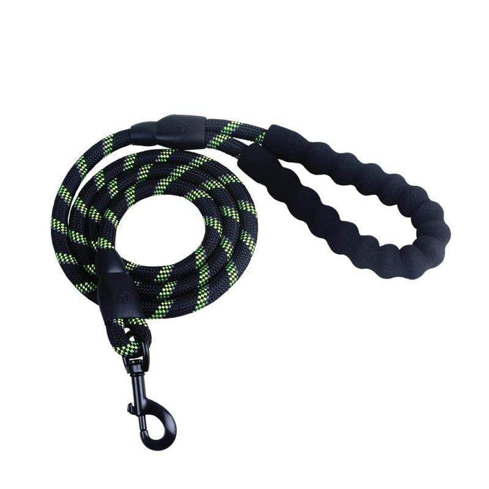 Gadget Gerbil Black and green Reflective Dog Leash