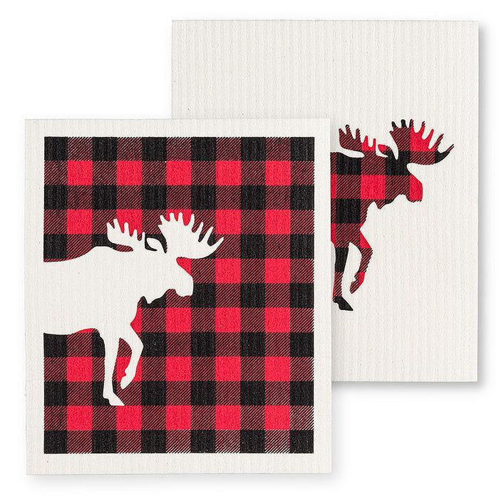 Abbott Buffalo Check Moose Dishcloth Set