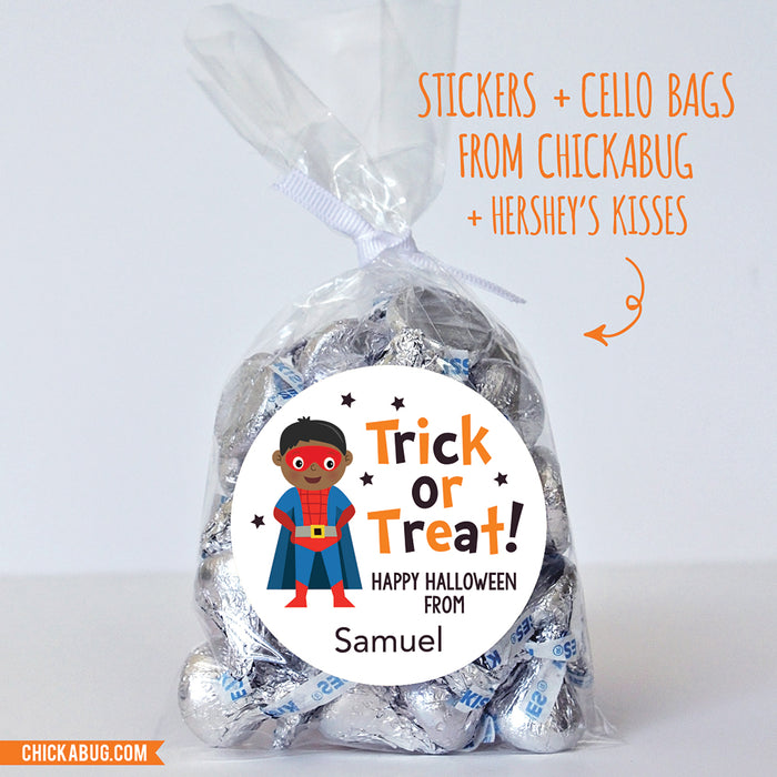 African-American SuperKid Halloween Stickers