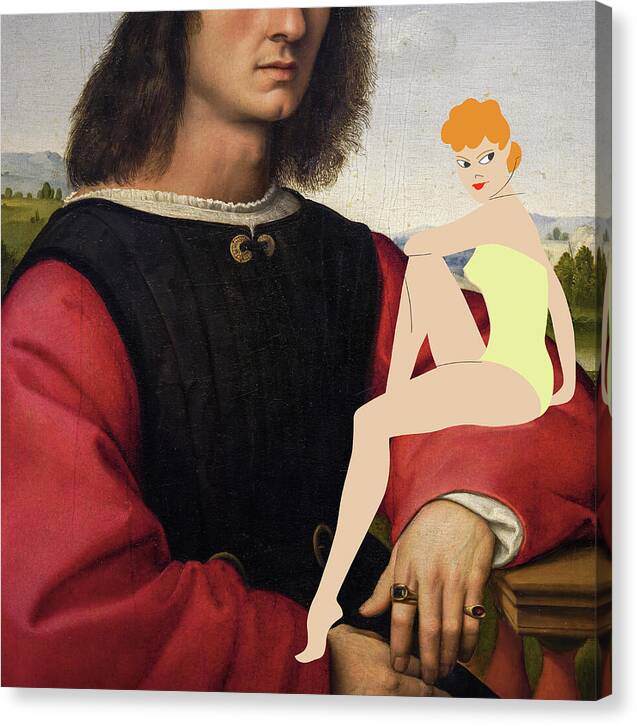 Agnolo Doni with Pin-up Girl - Canvas Print