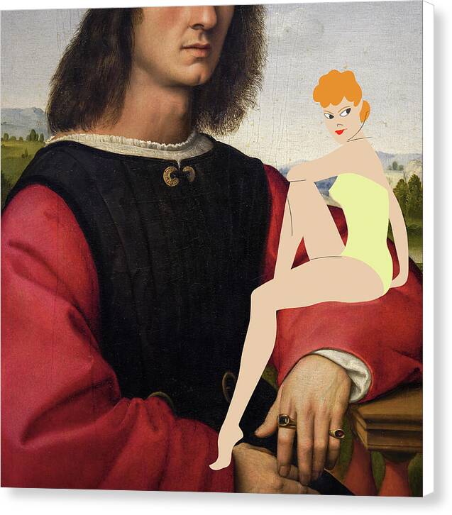 Agnolo Doni with Pin-up Girl - Canvas Print