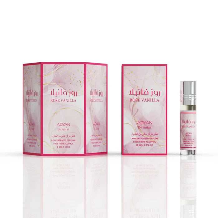 Anfar Rose Vanilla Attar ( 1 Box 6 Pieces )