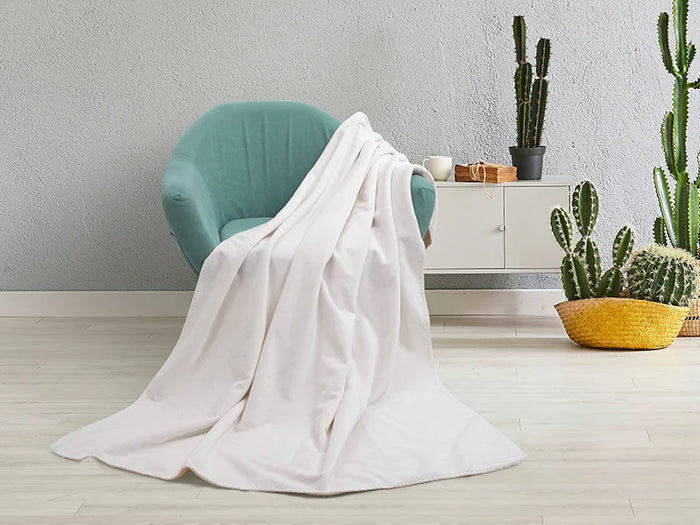 Arctic Fleece Lined Sublimation Microfiber Blanket(Khaki/White, 76*101cm/30inchx 40inch)