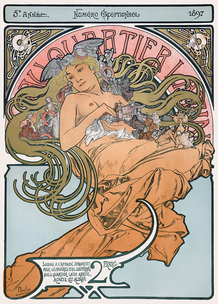 Au Quartier Latin by Alphonse Mucha - Art Print - Zapista