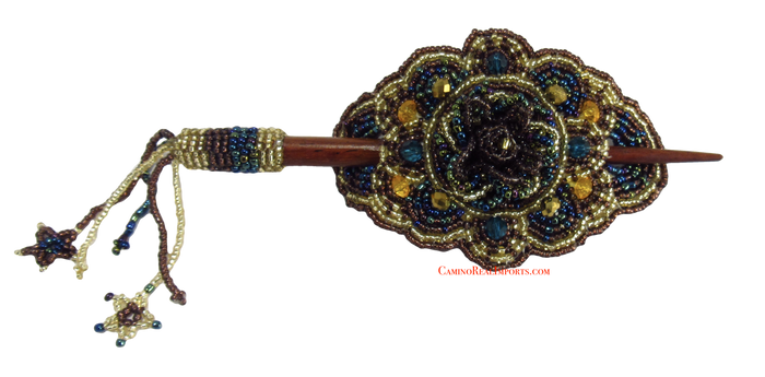 Beaded Hair Barrette Hand Made With Slide Stick BHB005