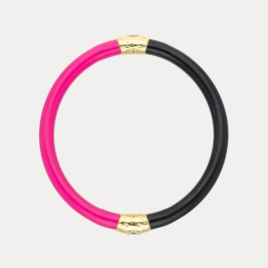 a black and pink bracelet