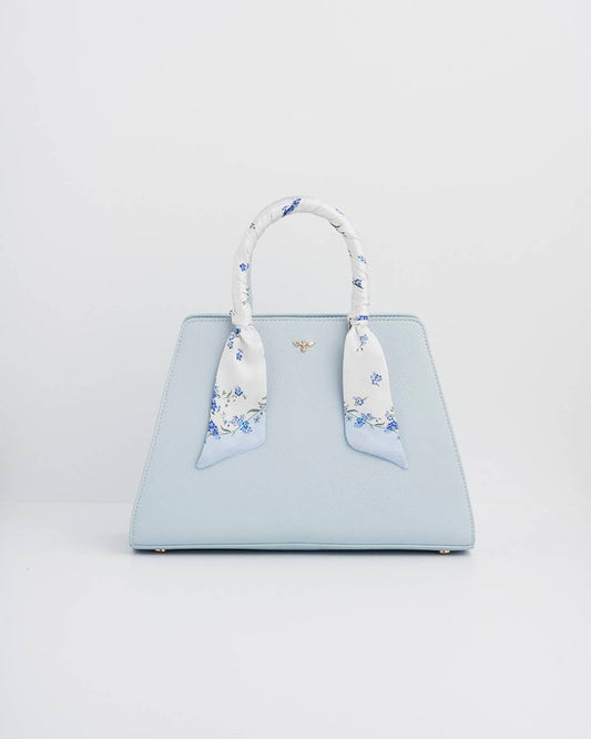 Blue Structured Tote Bag