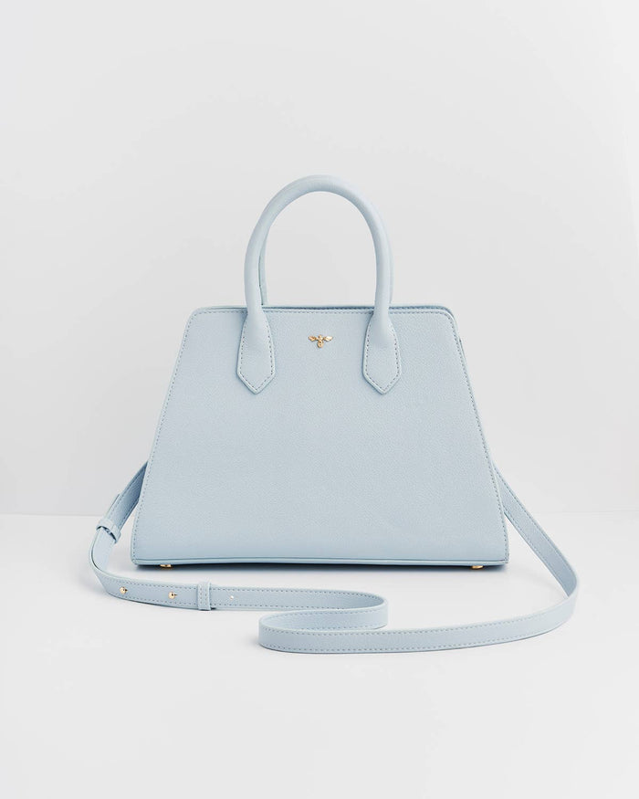 Blue Structured Tote Bag