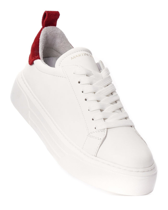 Bobe Women's Designer White Shoes with Red Suede Belt (6)