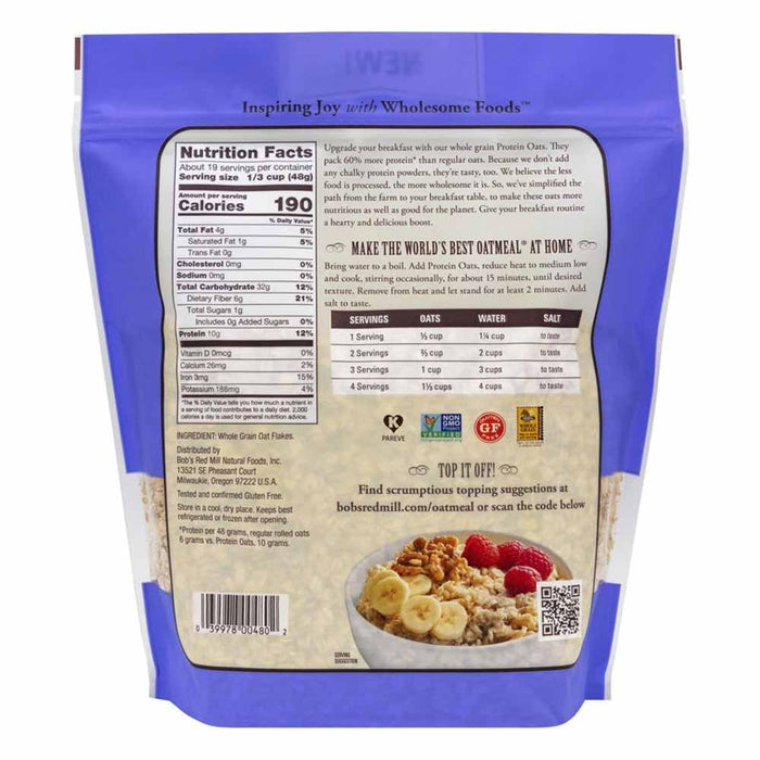 Bob's Red Mill Wheat Free Protein Oats - 907g - L'Organic