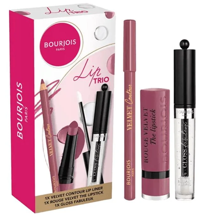 Bourjois Lip Trio Velvet Liner & stick & Gloss Set