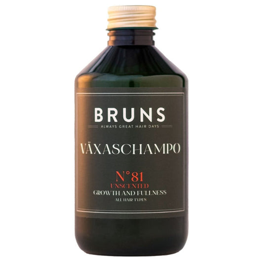 BRUNS Products 81a Unscented Growth Shampoo Hiusten kasvua edistävä hajusteeton shampoo 300ml