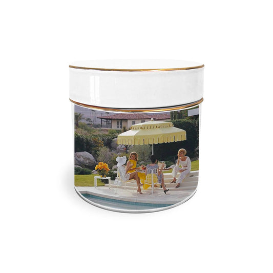 Ceramic Jar-Yellow Umbrella