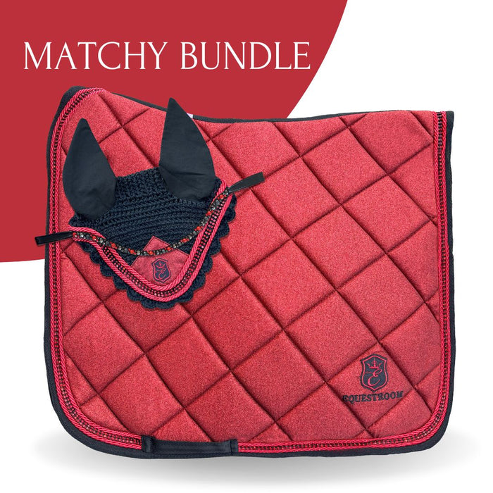 Crimson Red Saddle Pad Set