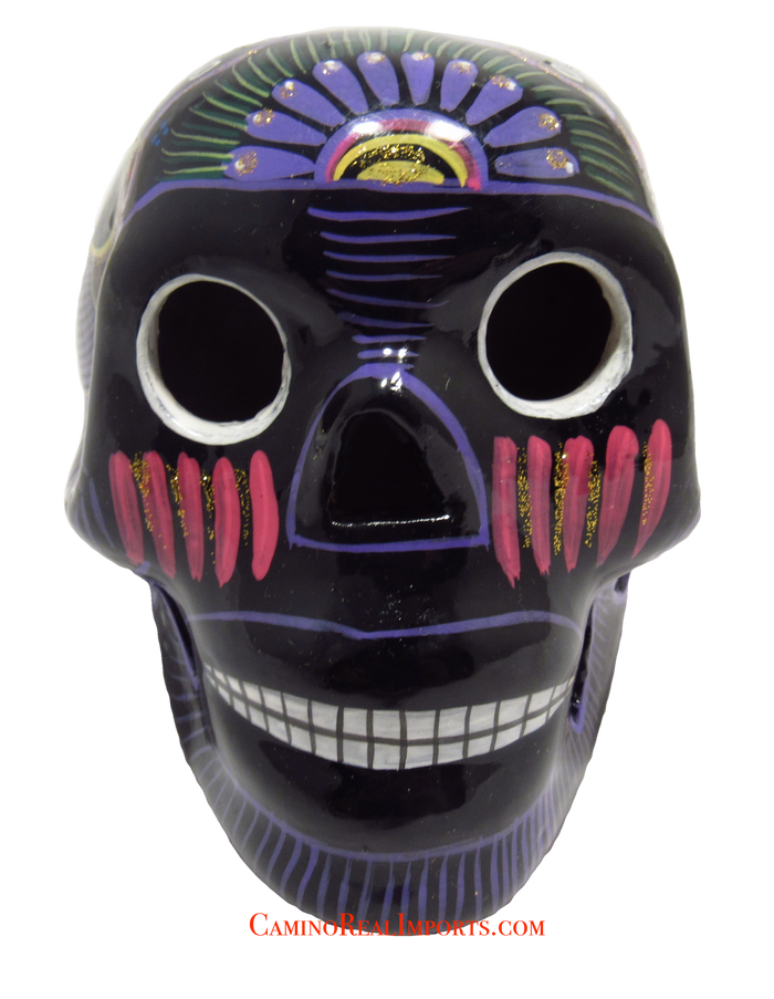 DAY OF THE DEAD HAND PAINTED SKULL MCS004