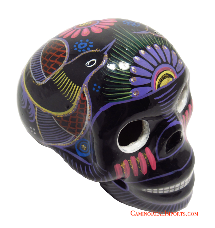 DAY OF THE DEAD HAND PAINTED SKULL MCS004