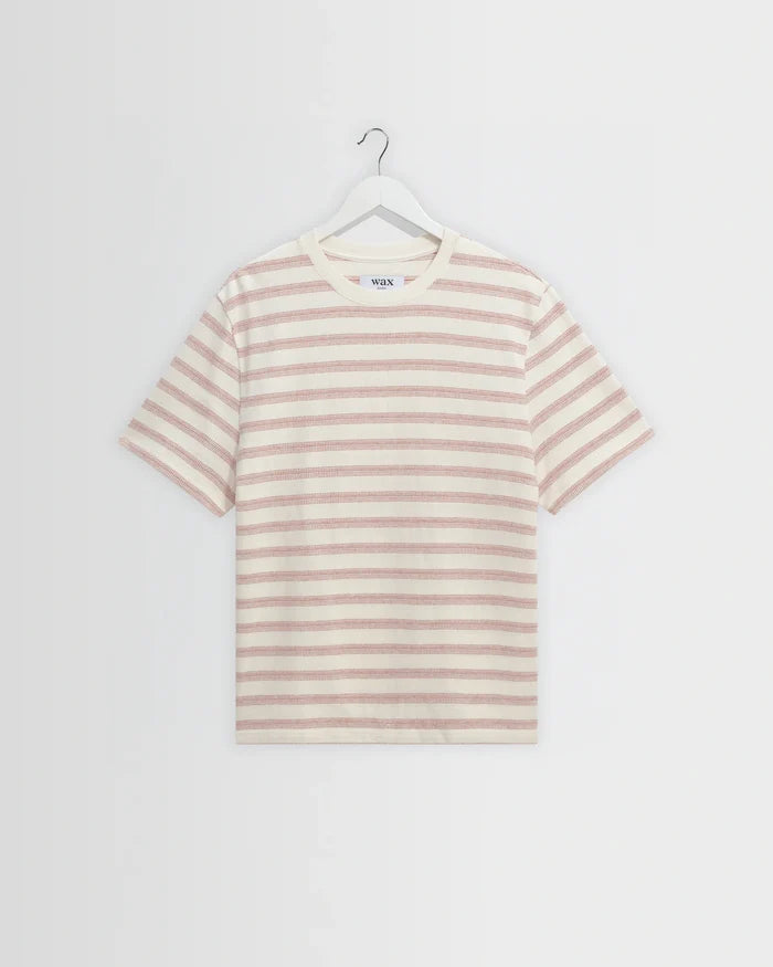Dean Stitch Stripe Tee in Rust