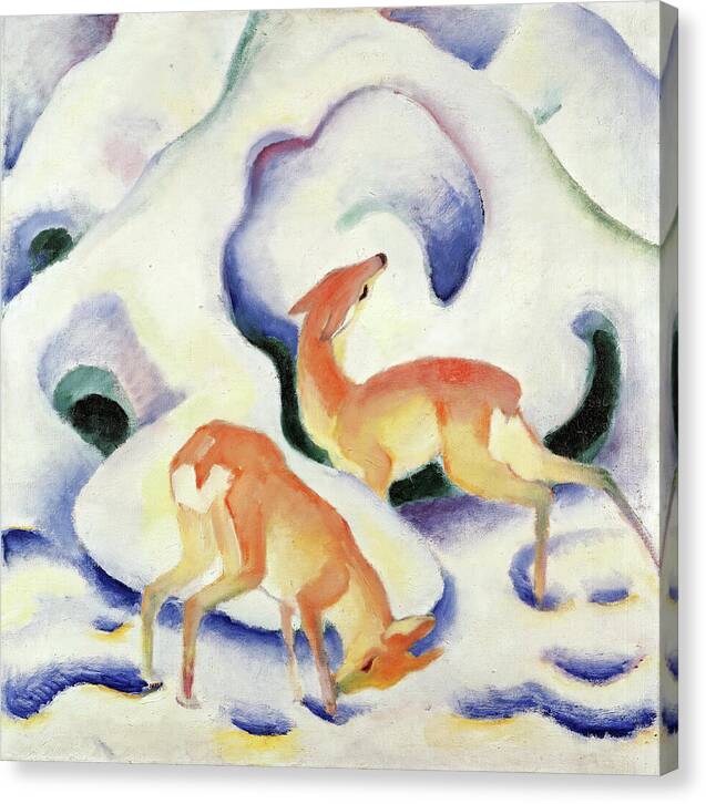 Deer in the Snow - Canvas Print