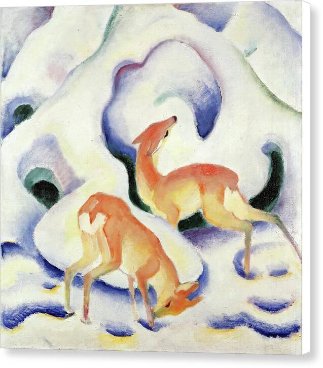 Deer in the Snow - Canvas Print